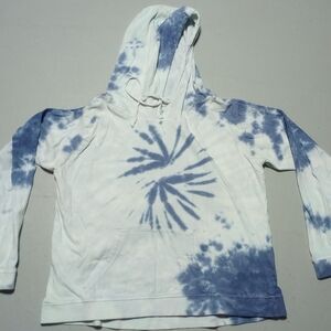 Blue and White Southern Spirit Tie-Dye Hoodie, Size S